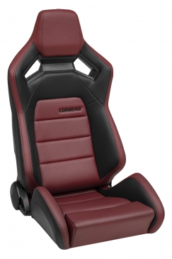 CORBEAU RRX RECLINING RACING SEATS | BLACK/BURGUNDY VINYL