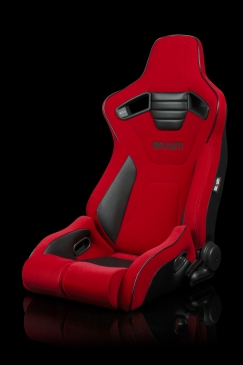 Braum Racing Elite-R Series Racing Seats - Red Cloth| Black Piping (PAIR)