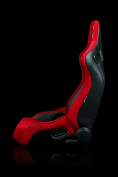 Braum Racing Elite-R Series Racing Seats - Red Cloth| Black Piping (PAIR)