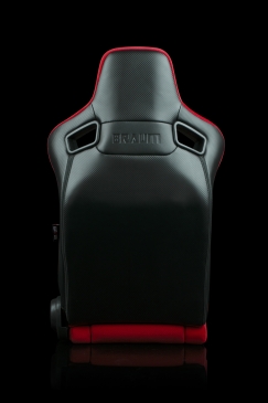 Braum Racing Elite-R Series Racing Seats - Red Cloth| Black Piping (PAIR)