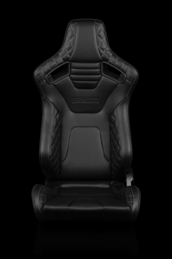 Braum Racing Elite-X Series Sport Seats - Black Diamond (Grey Stitching)