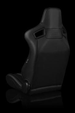 Braum Racing Elite-X Series Sport Seats - Black Diamond (Grey Stitching)