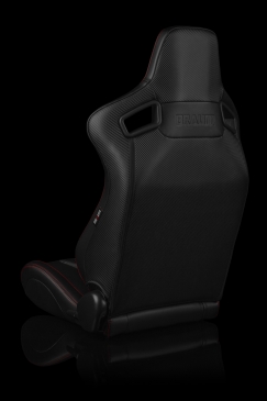 Braum Racing Elite-X Series Sport Seats - BLACK DIAMOND (RED STITCHING)