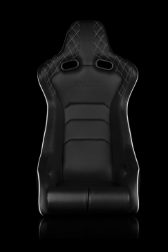 Braum Racing Venom-X Series Fixed Back Bucket Seat - Diamond Edition (White Stitching|Piping)