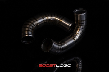 Boost Logic Full Titanium Intercooler Piping Kit W/ Blue BOV And Burn Blue Finish | 2009+ Nissan GT-R R35