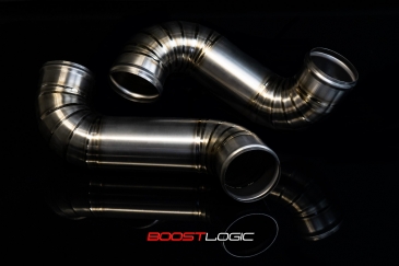 Boost Logic Full Titanium Intercooler Piping Kit W/ Blue BOV And Burn Blue Finish | 2009+ Nissan GT-R R35