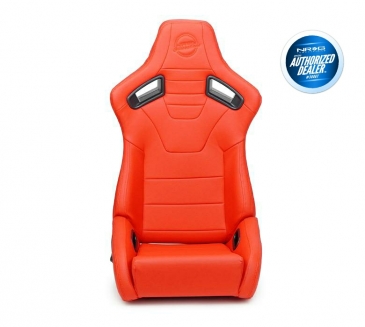 NRG RED Reclinable Racing Seat Omega In Vinyl (PAIR)
