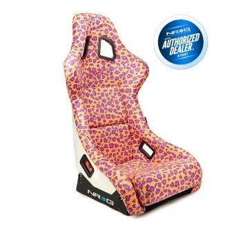 NRG ORANGE LEOPARD SAVAGE SEAT (LARGE)