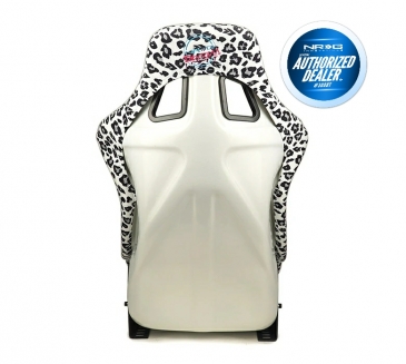 NRG BLACK/WHITE LEOPARD SAVAGE SEAT (LARGE)