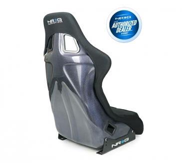 NRG BLACK CARBON FIBER SEAT W/ BLUE Carbon Fiber BACK FINISH (LARGE)