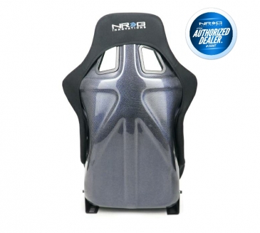 NRG BLACK CARBON FIBER SEAT W/ BLUE Carbon Fiber BACK FINISH (LARGE)