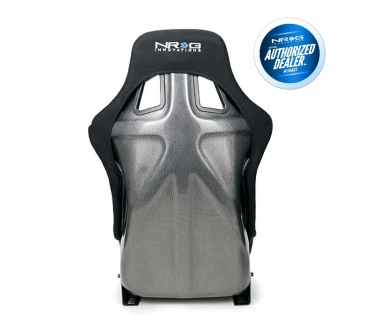 NRG BLACK CARBON FIBER SEAT W/ SILVER CARBON FIBER BACK FINISH (LARGE)