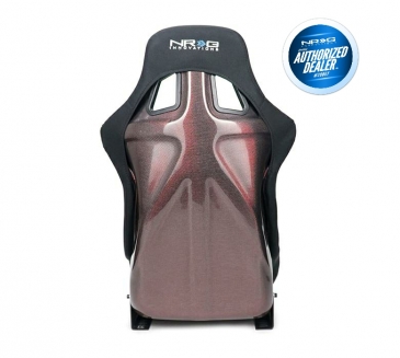 NRG BLACK CARBON FIBER SEAT W/ RED CARBON FIBER BACK FINISH (LARGE)