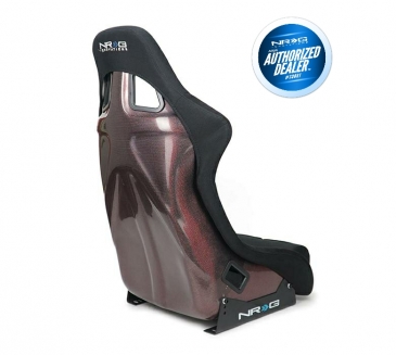 NRG BLACK CARBON FIBER SEAT W/ RED CARBON FIBER BACK FINISH (LARGE)