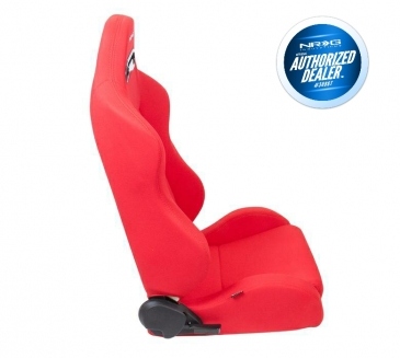 NRG RED TYPE-R Cloth Sport Seat W/ Red Stitch W/ Logo
