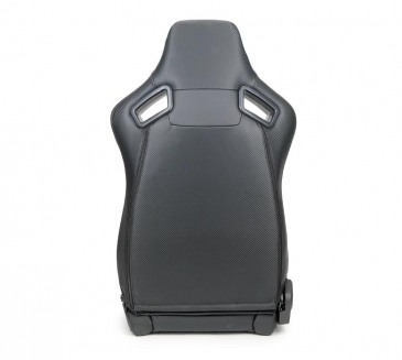 NRG BLACK Reclinable Racing Seat Omega In Vinyl (PAIR)
