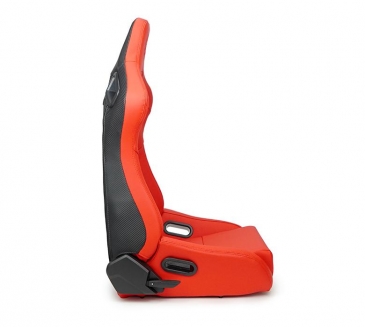 NRG RED Reclinable Racing Seat Omega In Vinyl (PAIR)